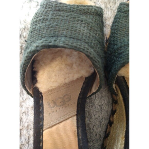 Ugg espadrille lace tie front Wedge sandal Size 6 Y2K Boho Hippie - Picture 9 of 11